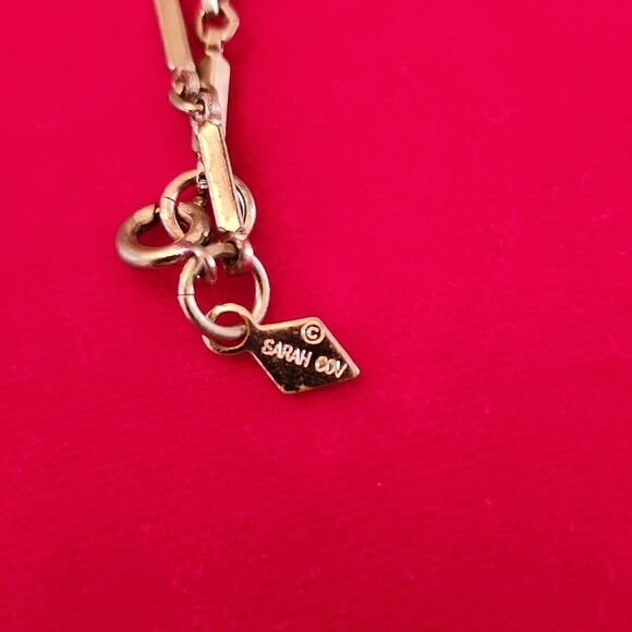 Sarah Cov signed Silver Plated Rhinestone Necklace - Picture 2 of 2